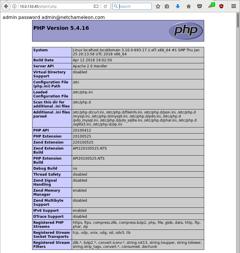 phpinfo() injected